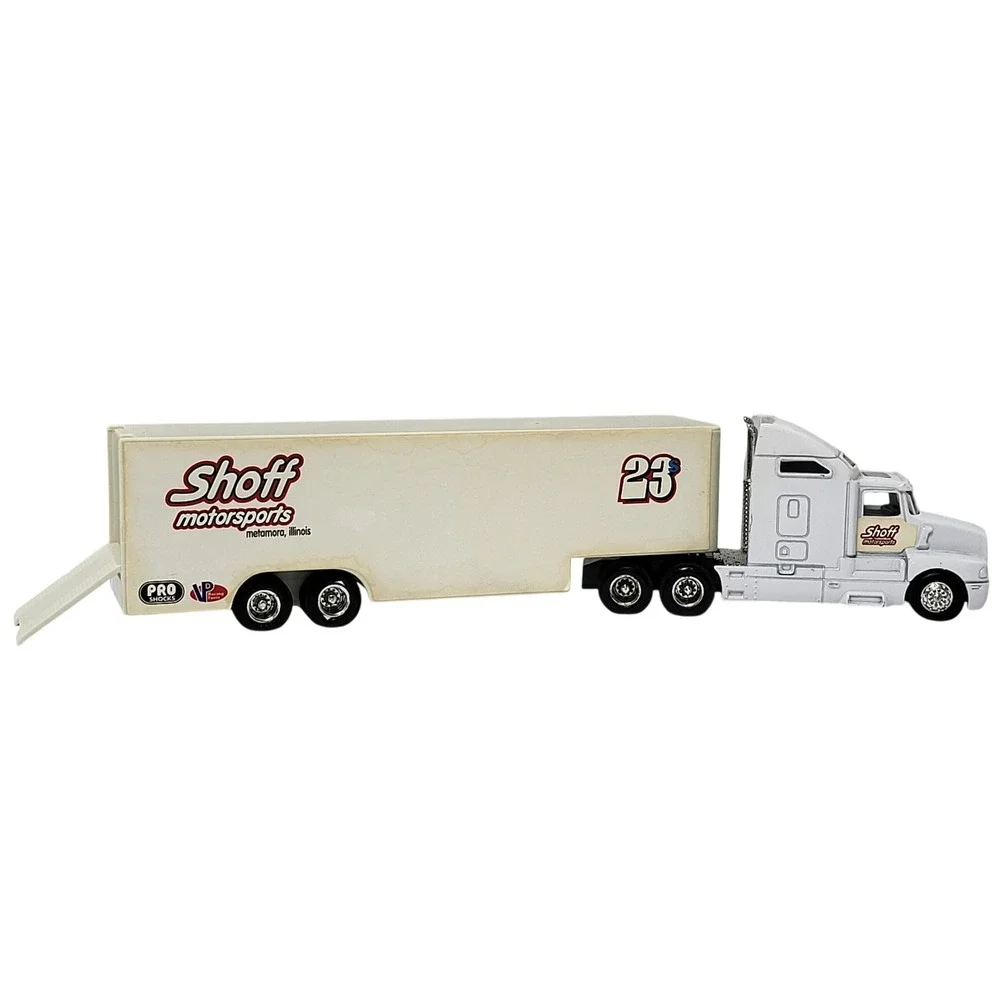 Shoff Motorsports 23 White Semi Truck‎ Trailer Diecast Racing Hauler 11 Inch